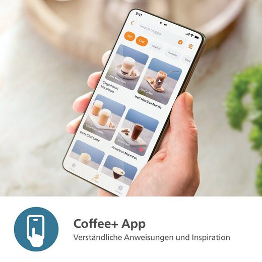 Kaffeevollautomat EP3343/50 3300 Series, 6 Getränke (heiß oder eisgekühlt) LatteGo-Milchsystem, SilentBrew Technologie, Weiß-Schwarz