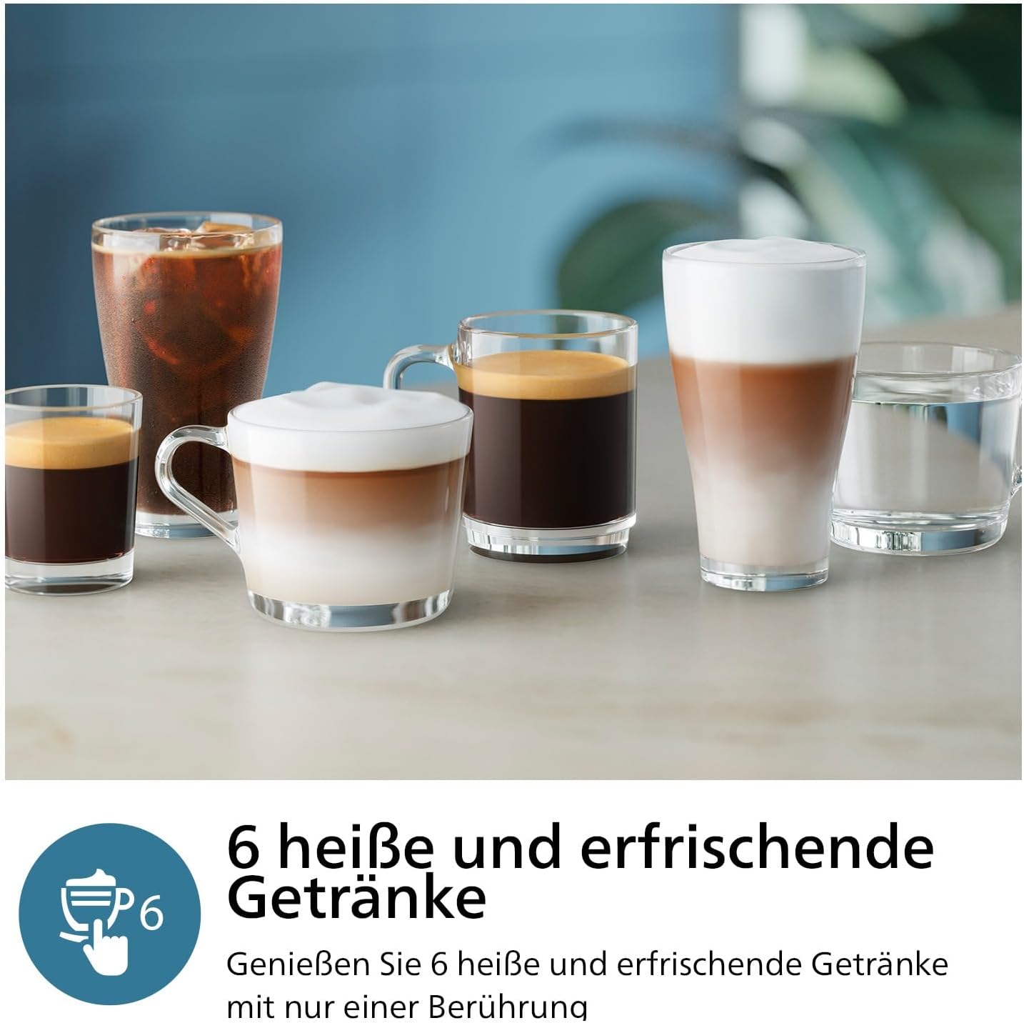3300 Series Kaffeevollautomat - 6 Getränke, Modernes Farb-Touchscreen-Display, LatteGo-Milchsystem, SilentBrew, 100% Keramikmahlwerk, AquaClean Filter. Schwarzchrom (EP3347/90)