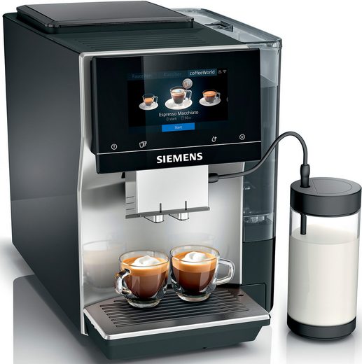 Kaffeevollautomat EQ700 classic TP715D47, Cold Brew, intuitives 5" TFT-Display App, iaromaSelect, 10 Favoriten, autom. Dampfreinigung,silber metallic